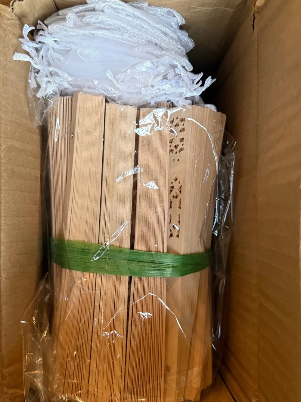 Brand New! 49 Folding Hand Fans - Natural Wood Color for Home Party Supplies